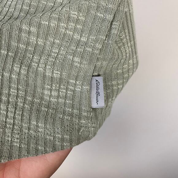 Eddie Bauer Revive Ribbed Scoop-Neck Tee in Sage Curved Hem Green Casual Size XL - Picture 6 of 10